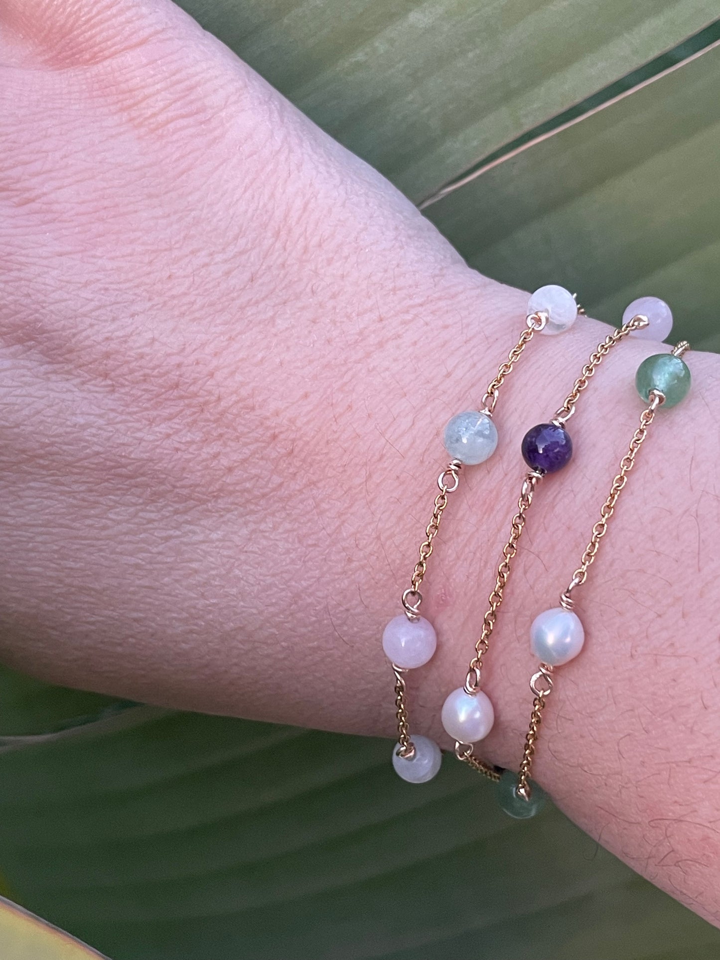 Bracelet Éveil d’Ostara – Aventurine & Perles de Culture 🌿
