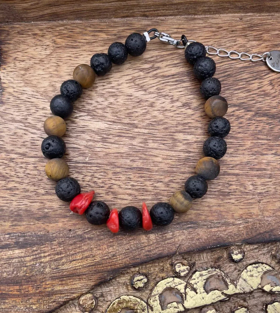 Lava, Tiger's Eye and Coral