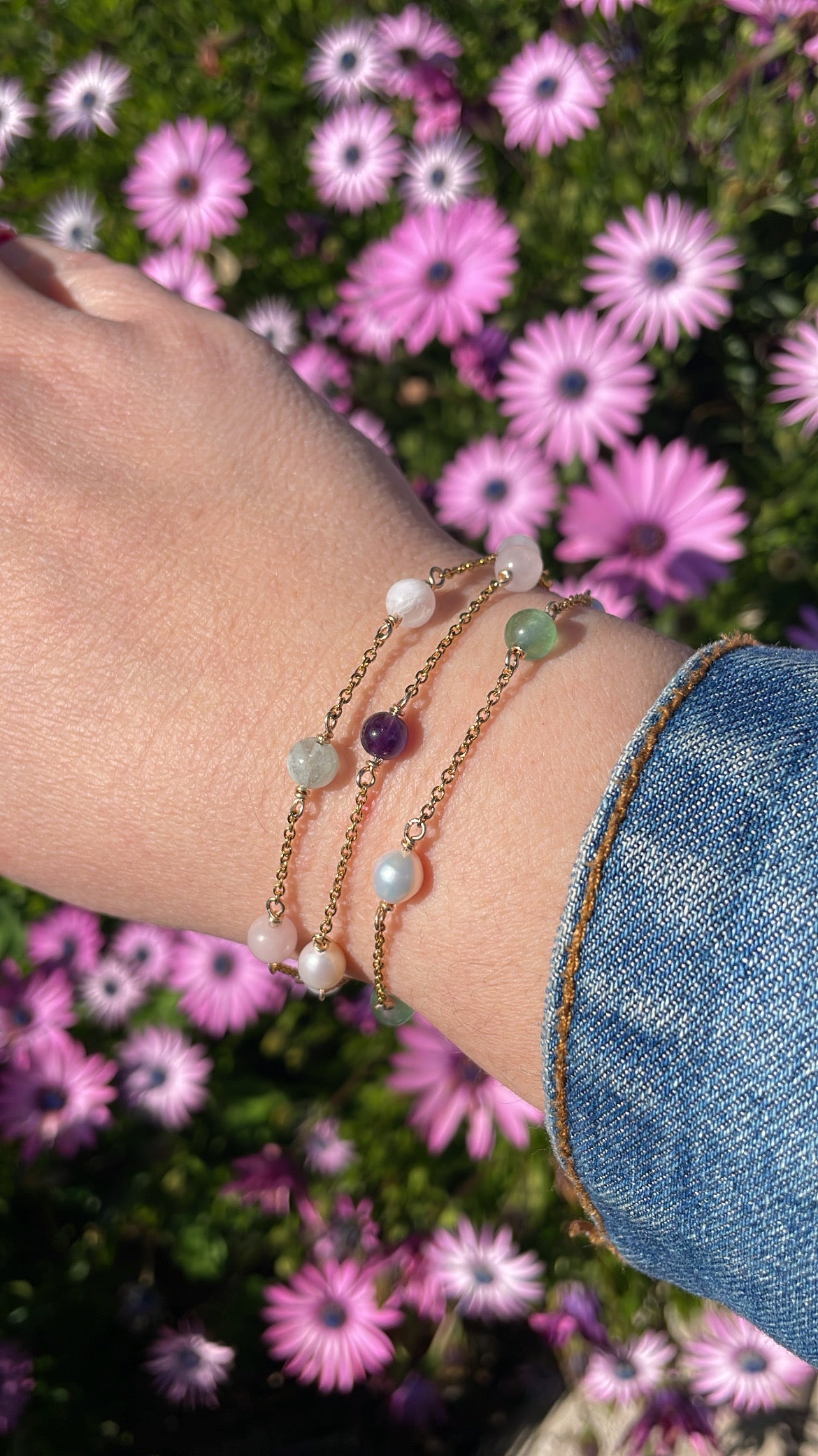 Bracelet Éveil d’Ostara – Aventurine & Perles de Culture 🌿